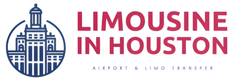 Logo with a graphic of a building on the left and the text "LIMOUSINE IN HOUSTON" and "AIRPORT & LIMO TRANSFER" on the right.